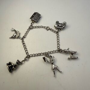 Vintage Knott’s Berry Farm Sterling Silver Charm Bracelet 7”